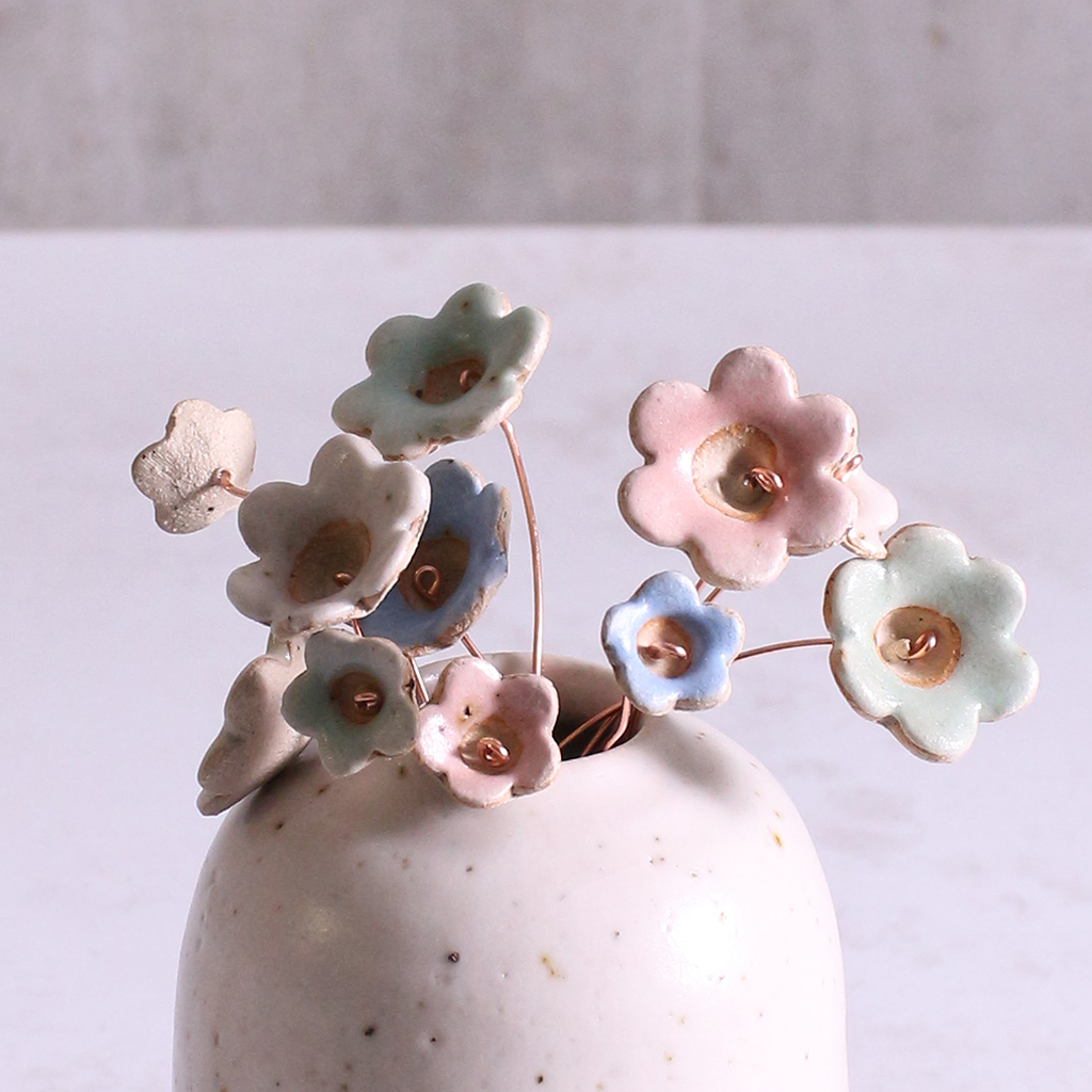 Mini Ceramic Flower Decorative Bud Stems