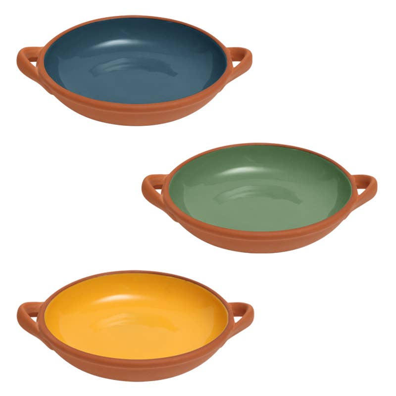 Sintra Large Glazed Terracotta Tapas Dish - Ink Blue