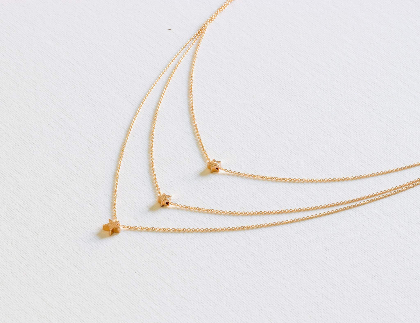 Estelle 3 Layer Star Necklace | Gold