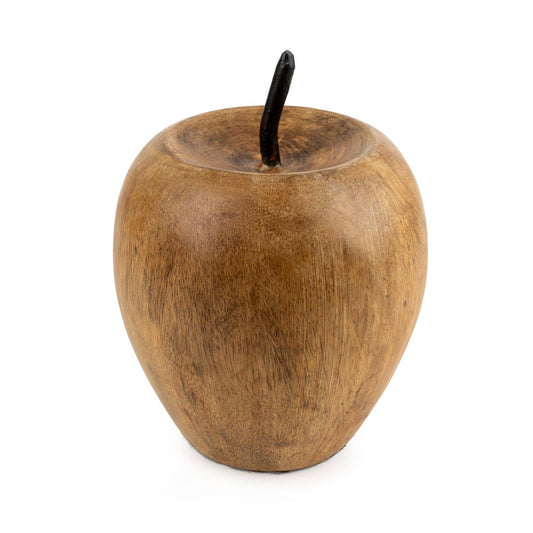 Apple Ornament - Mango Wood with Metal Stem