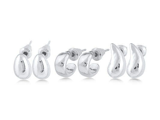 Altea Set of 3 Organic Shape Earrings