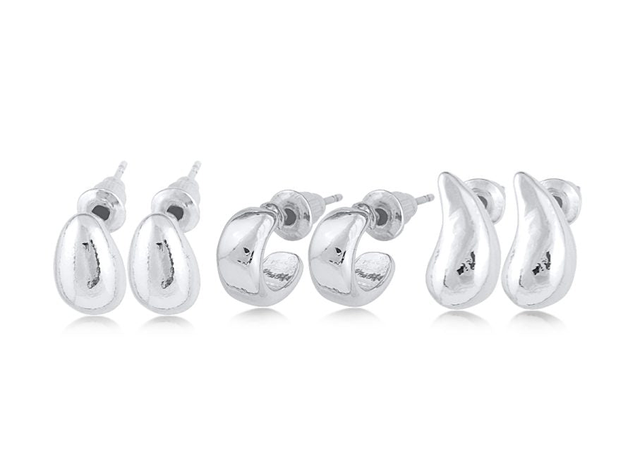 Altea Set of 3 Organic Shape Earrings