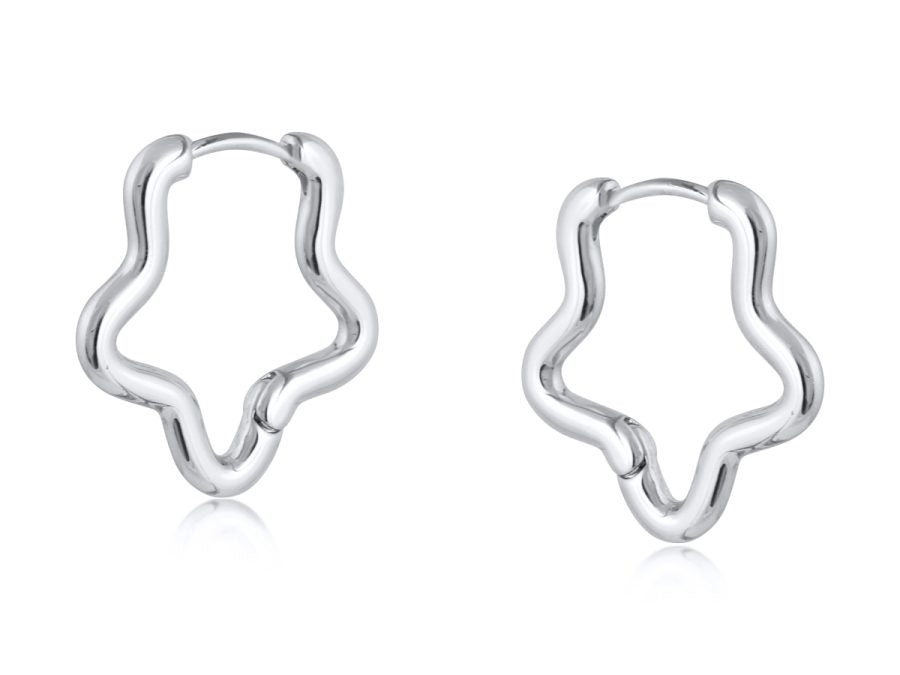 Soraya Organic Squiggle Shape Hoop Earrings