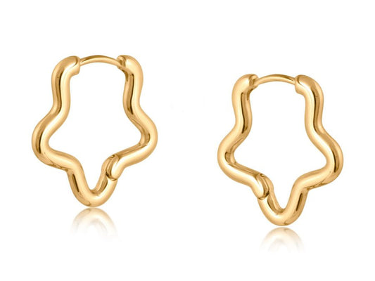 Soraya Organic Squiggle Shape Hoop Earrings