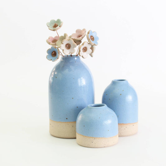 Cornflower Blue Small Bud Vase Stoneware