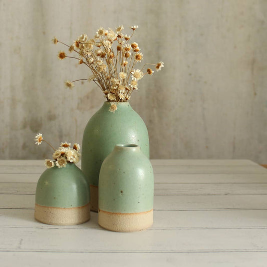 Mint Green Small Bud Vase Stoneware