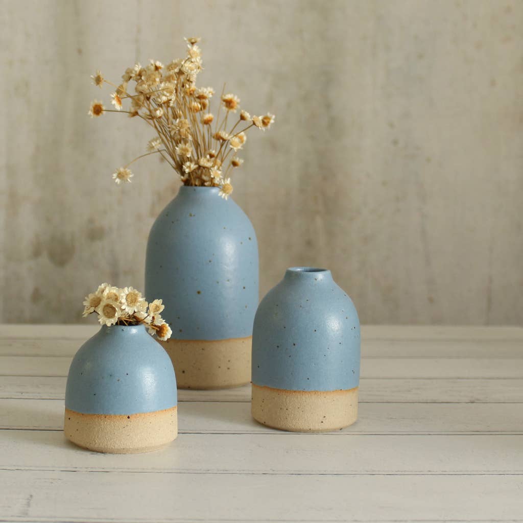 Cornflower Blue Small Bud Vase Stoneware