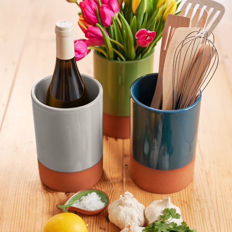 Sintra Glazed Terracotta Wine Cooler - Stone