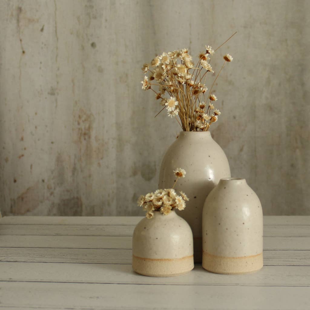 Off-White Small Bud Vase Stoneware