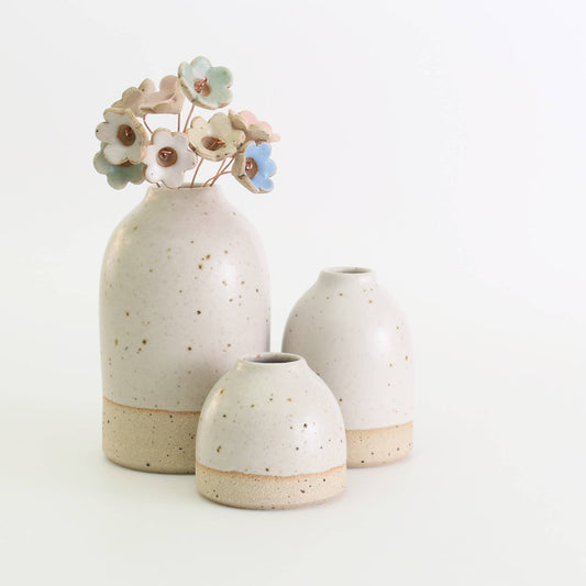 Off-White Mini Bud Vase Stoneware