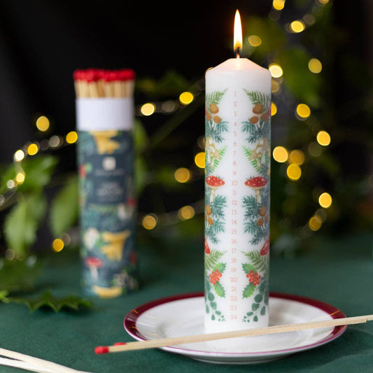 Forest Christmas Pillar Advent Candle | Christmas Candle |