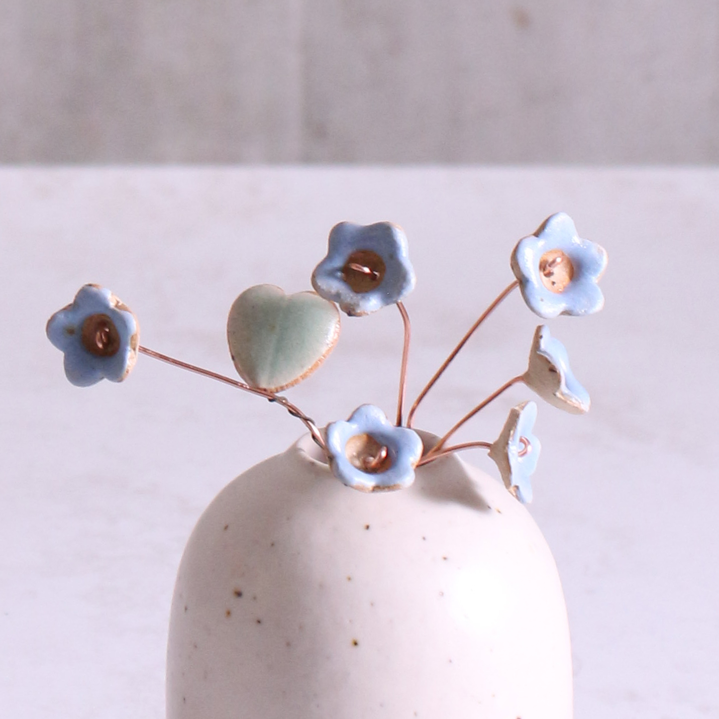 Mini Ceramic Flower Decorative Bud Stems