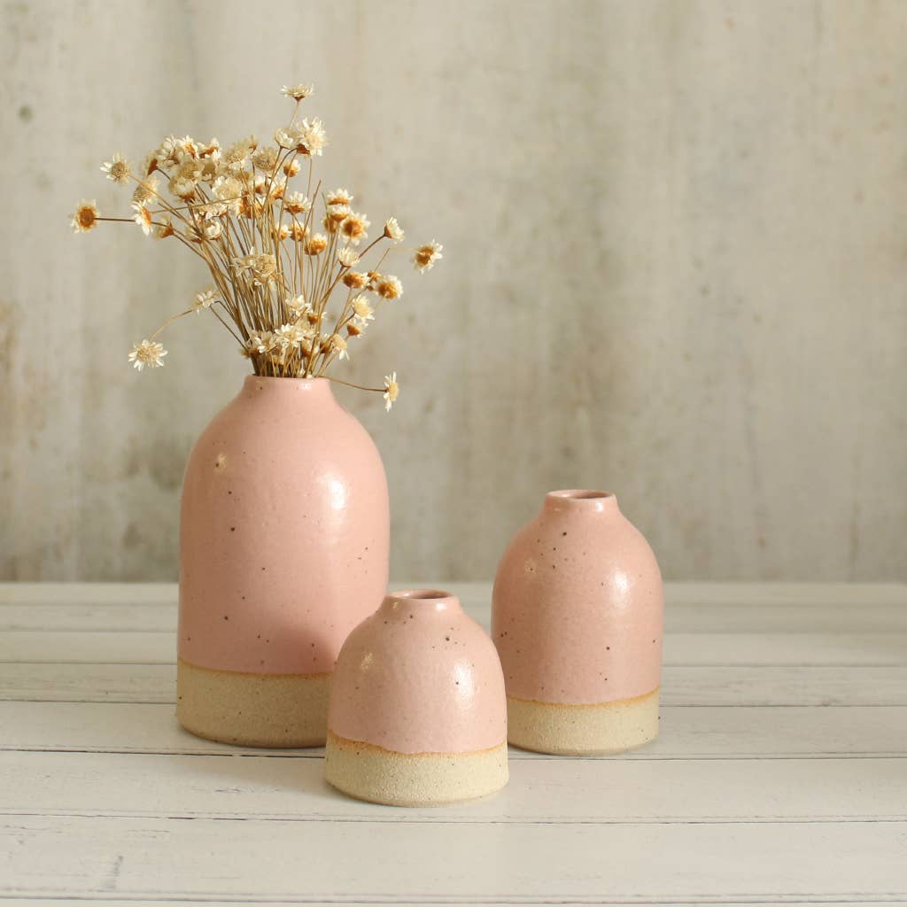 Pale Pink Mini Bud Vase Stoneware