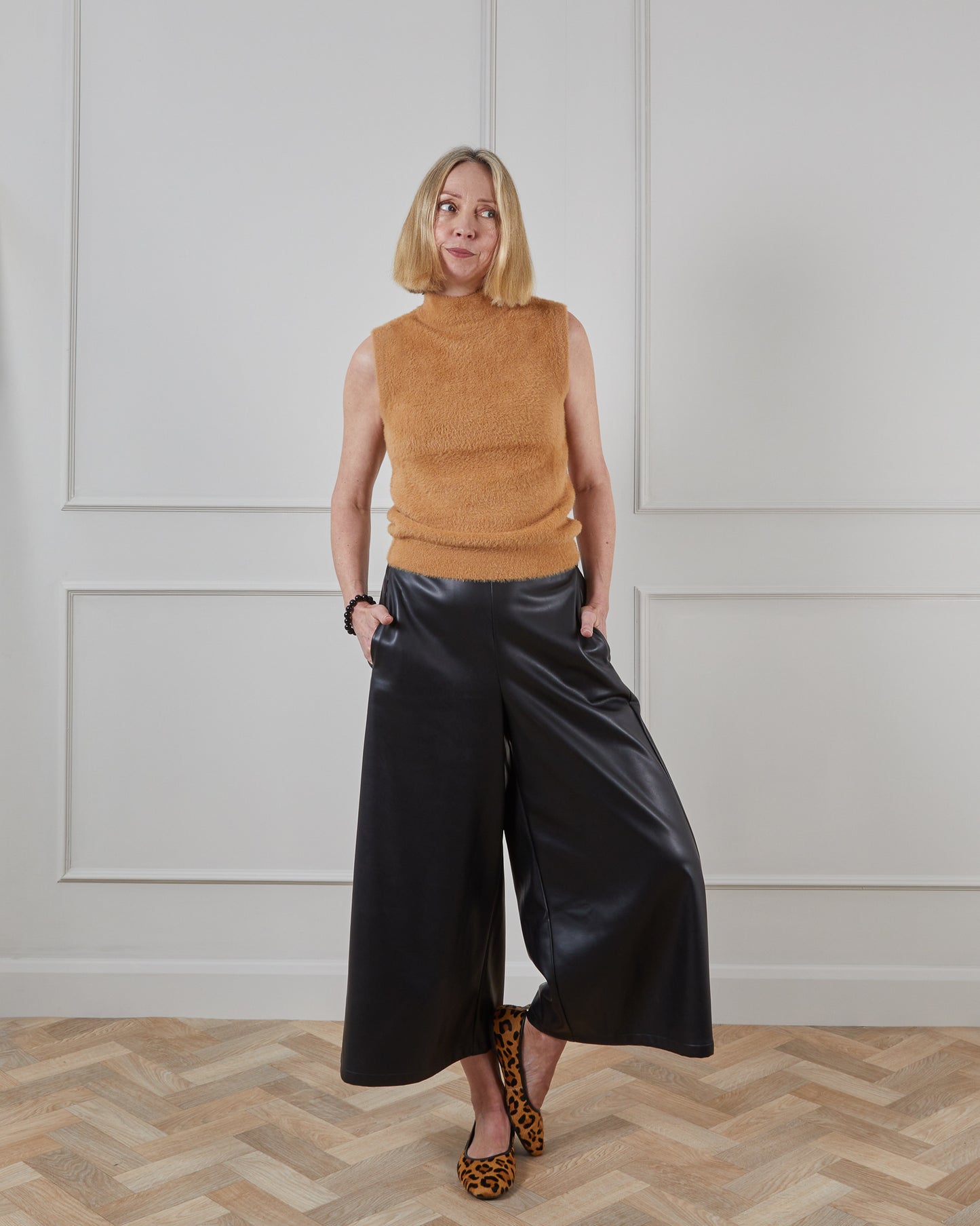 Darcy Faux Leather Trousers | Black