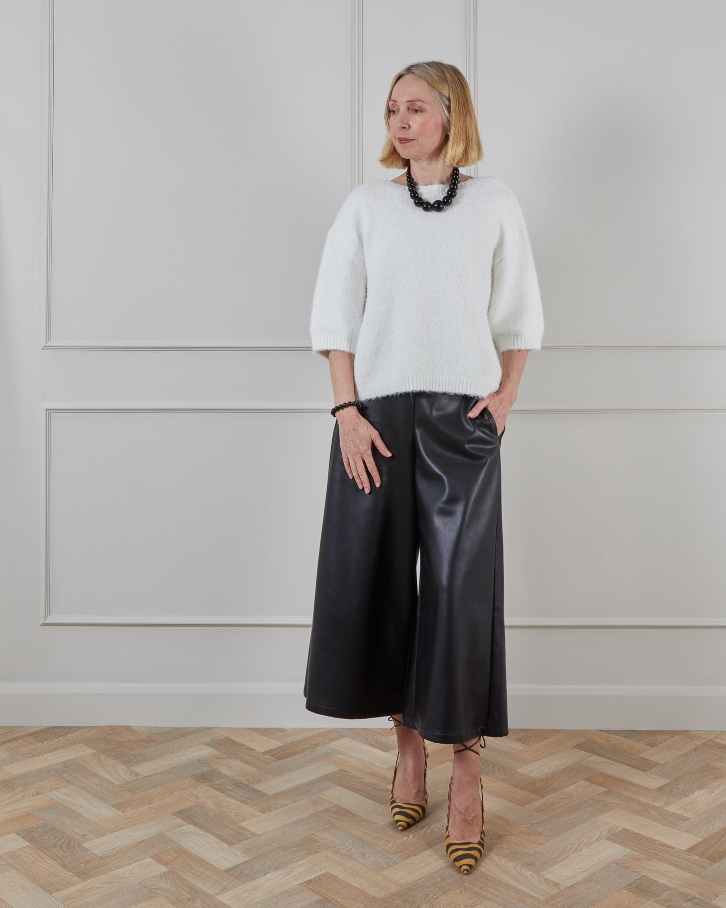 Darcy Faux Leather Trousers | Black