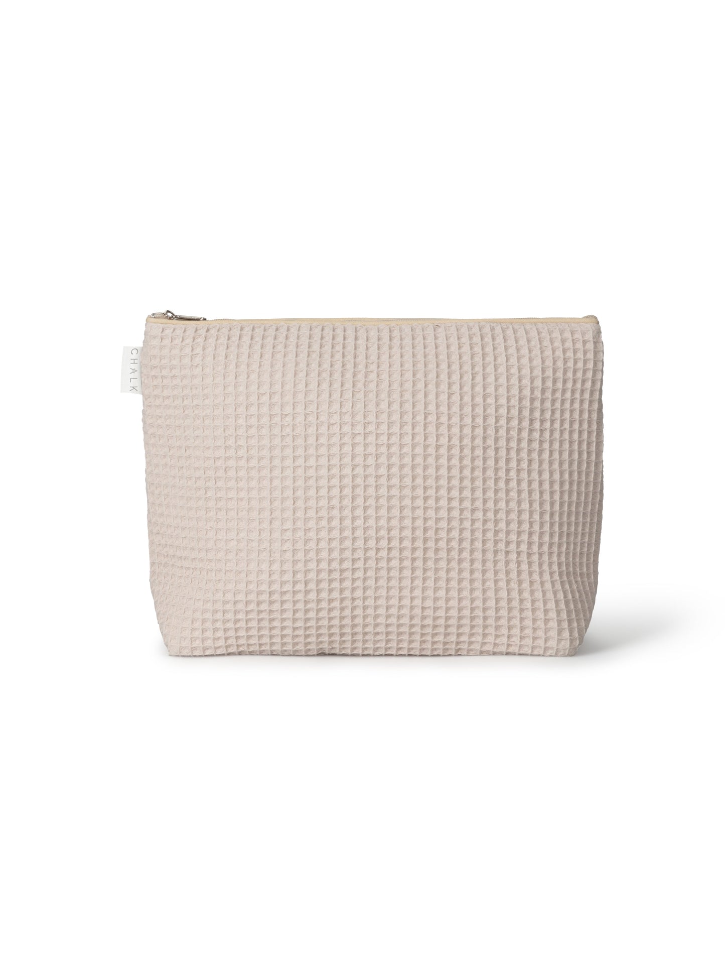 Chalk | Waffle Wash Bag | Large | Stone