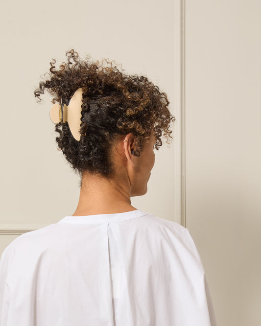 Chalk | Hereford Hair Claw | Cream/Black