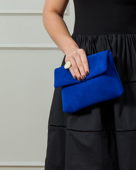 Chalk | Putney Bag | Suede | Cobalt Blue