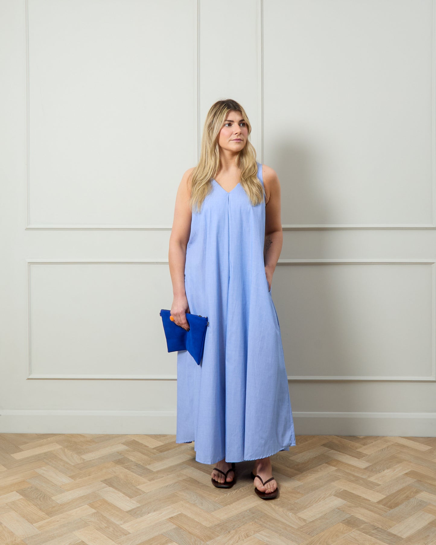Chalk | Hampstead Bag | Suede | Cobalt Blue