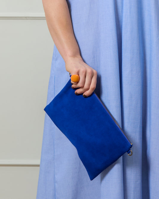 Chalk | Hampstead Bag | Suede | Cobalt Blue