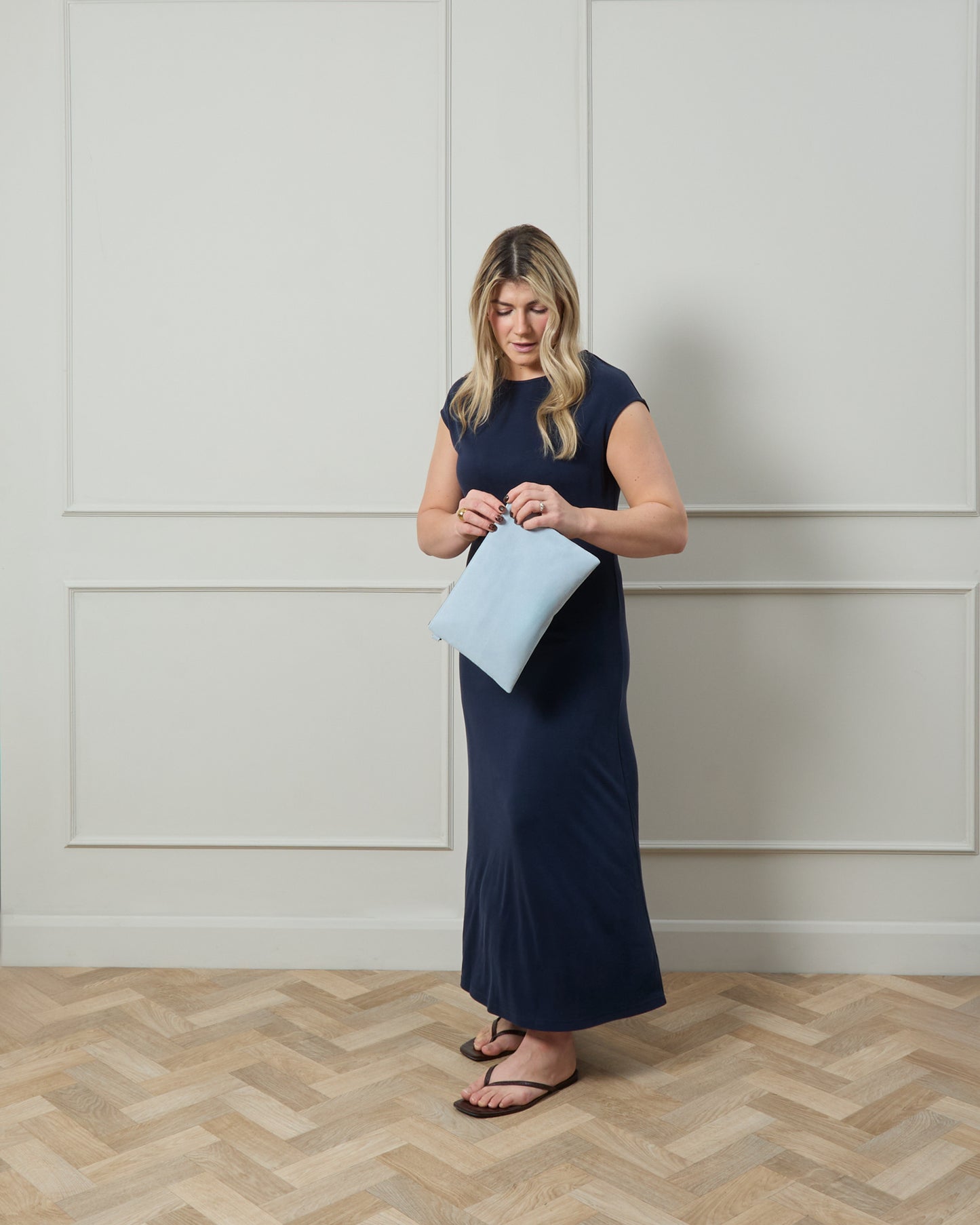 Chalk | Hampstead Bag | Suede | Duck Egg Blue