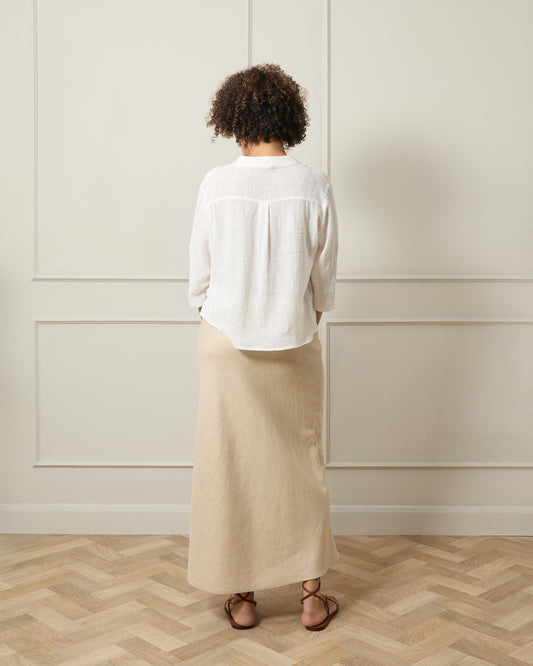 Chalk | Maeve Skirt | Linen | Stone
