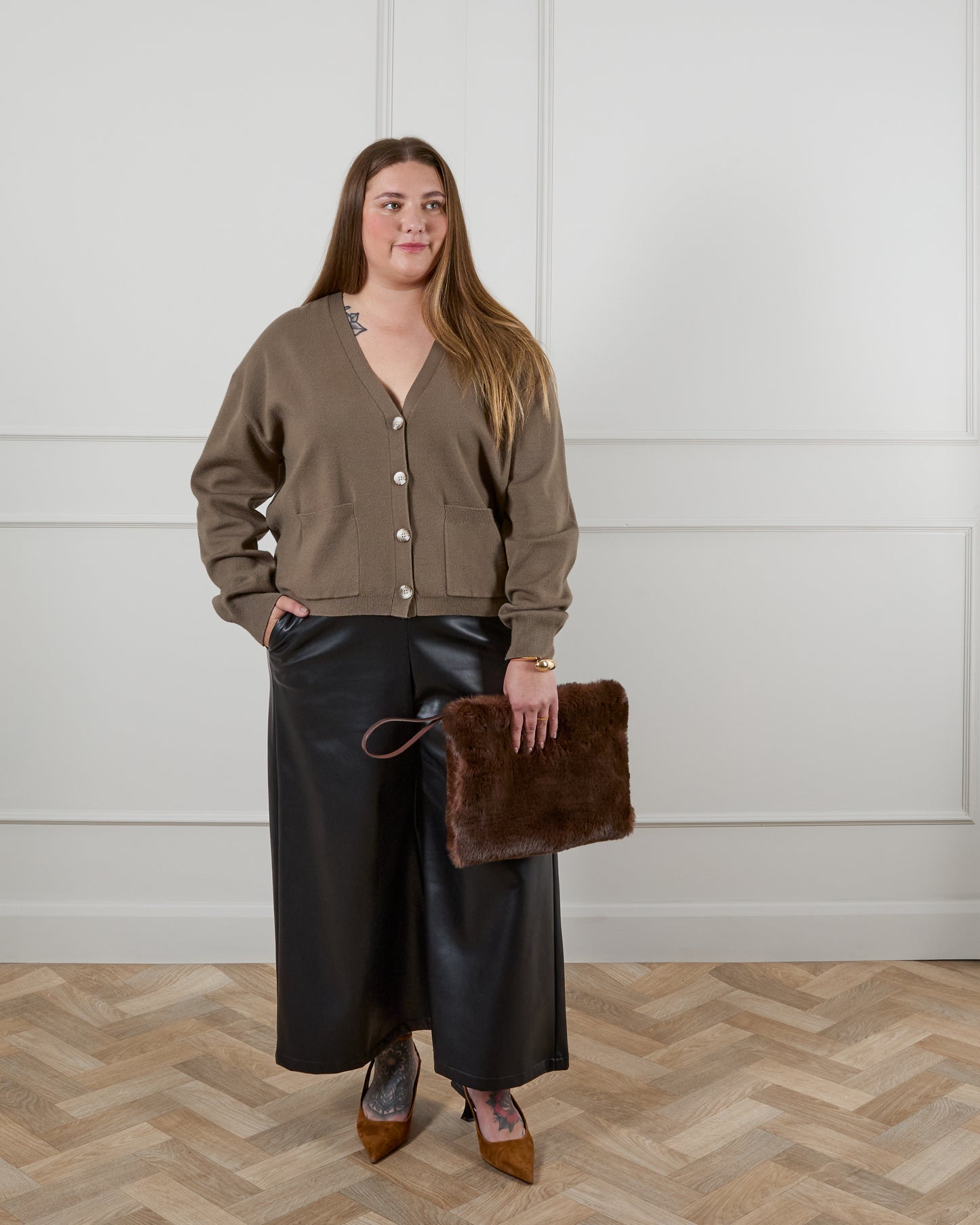 Darcy Faux Leather Trousers | Black