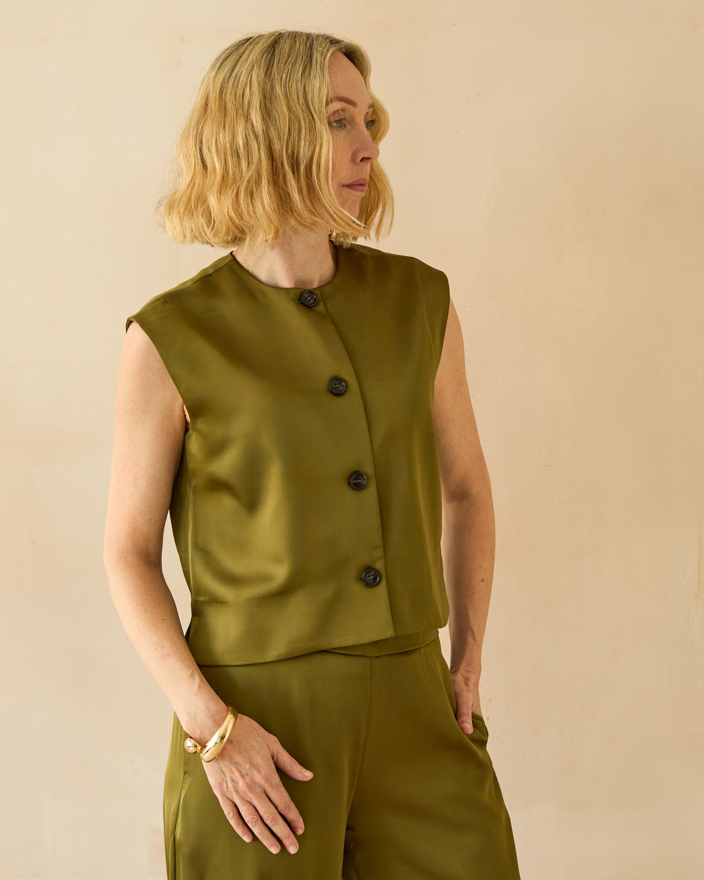 Chalk | Sally Waistcoat | Avocado