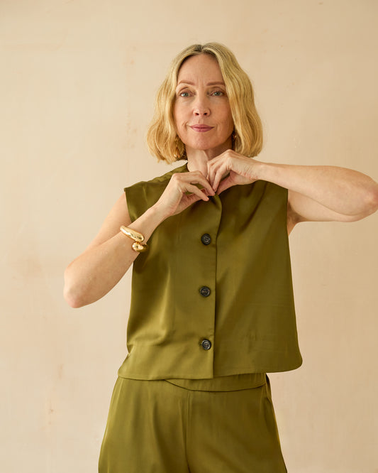 Chalk | Sally Waistcoat | Avocado