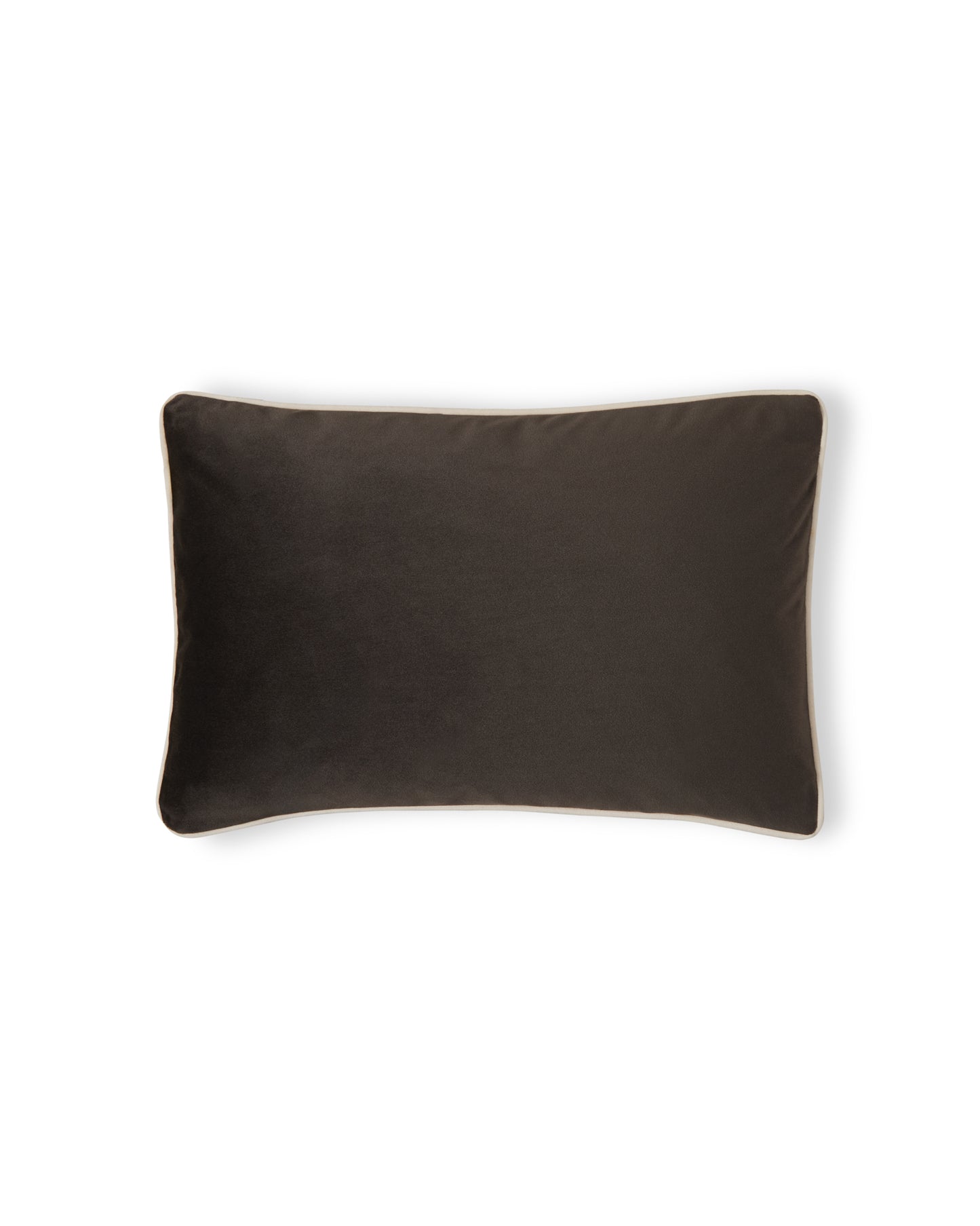 Chalk | Bertie Small Oblong Cushion | Velvet | Mole/Oat Milk