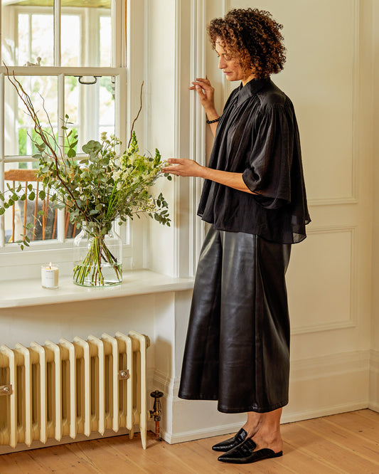 Darcy Faux Leather Trousers | Black