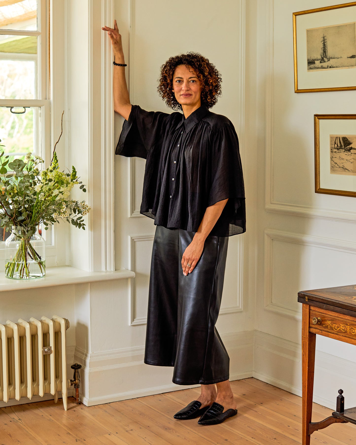Darcy Faux Leather Trousers | Black