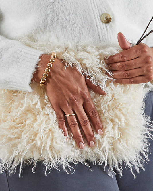 Large Pouch Bag | Afghan | Cream