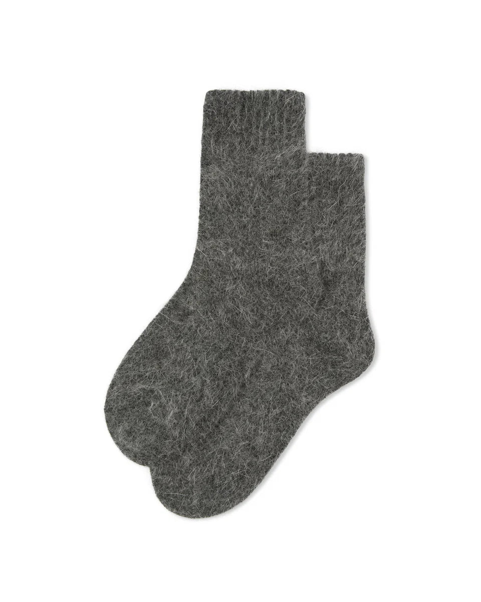 Chalk | Soft Angora Sock | Charcoal