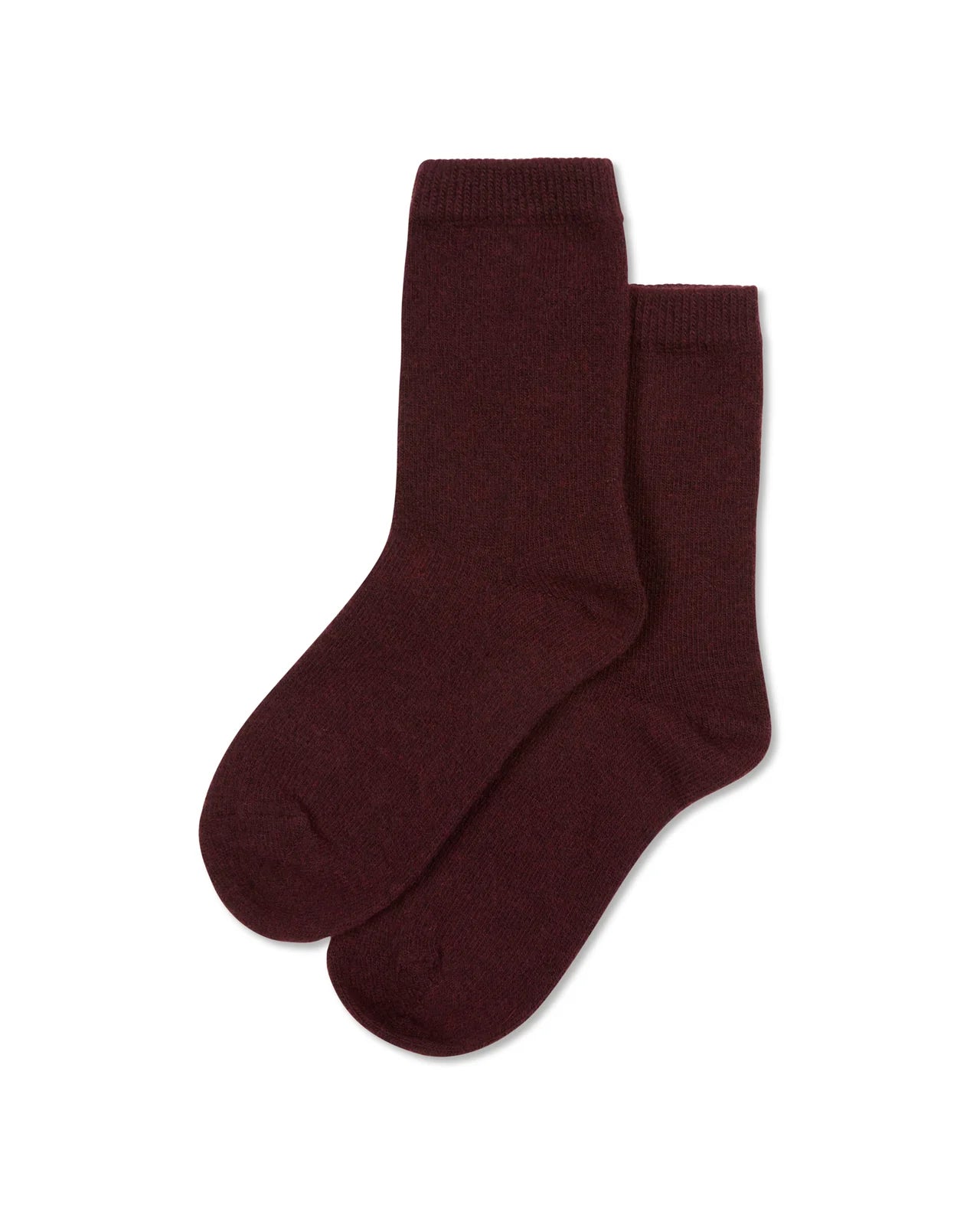 Chalk | Cosy Cashmere Short Sock | Merlot