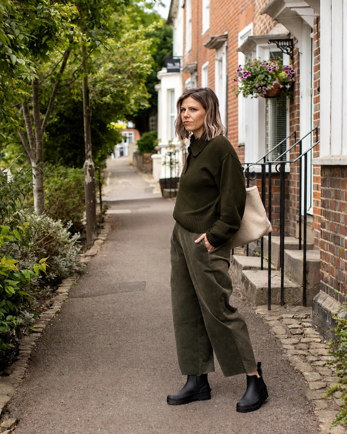 Chalk | Kelly Trouser | Pine Green