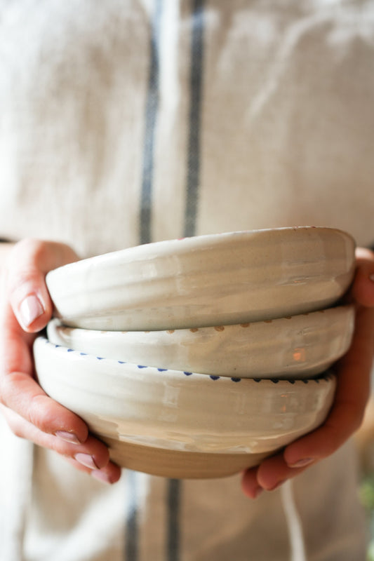 Hand Painted Botanic Snack Bowl - Taupe
