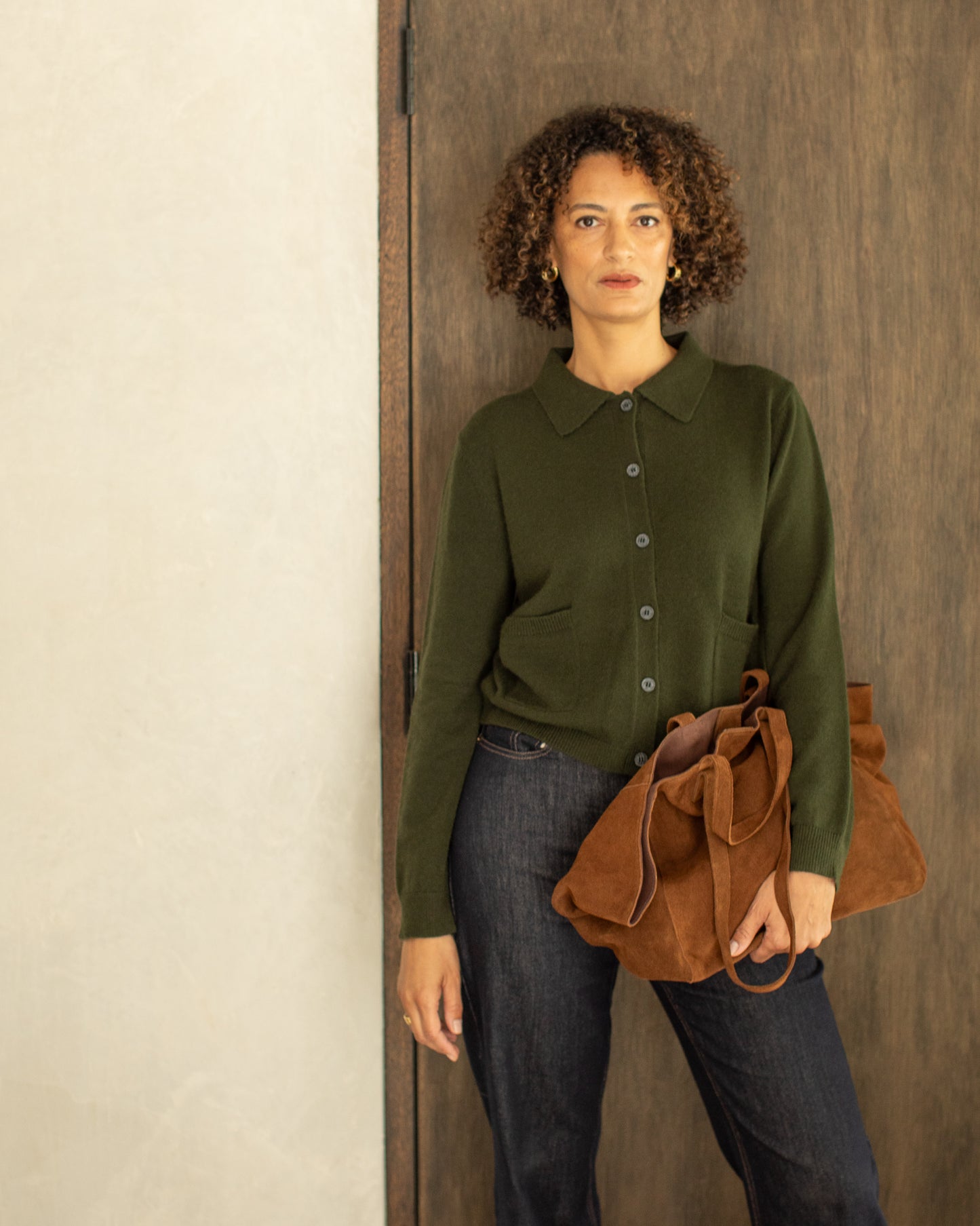 Chalk | Eden Cardigan | Dark Olive