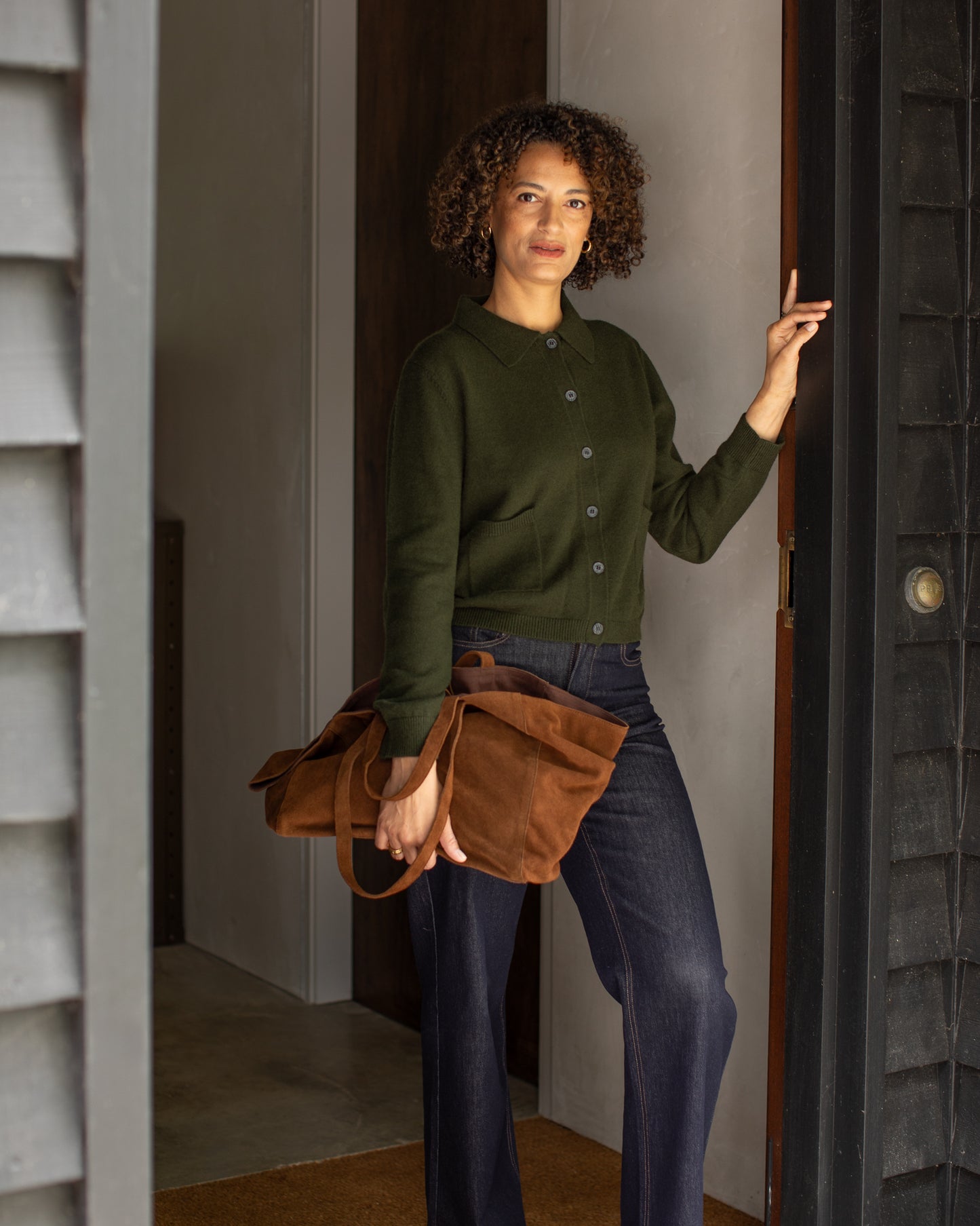 Chalk | Eden Cardigan | Dark Olive