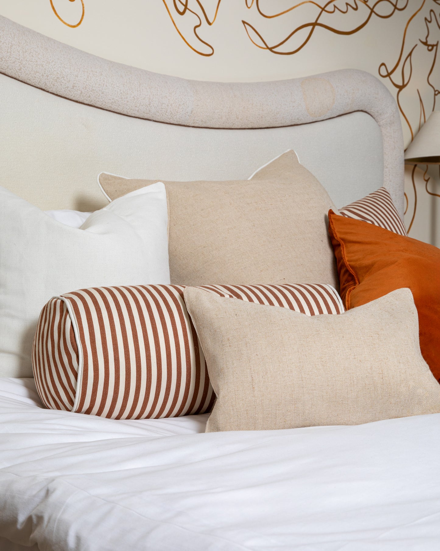 Chalk | Rob Bolster Cushion | Rust/Ecru