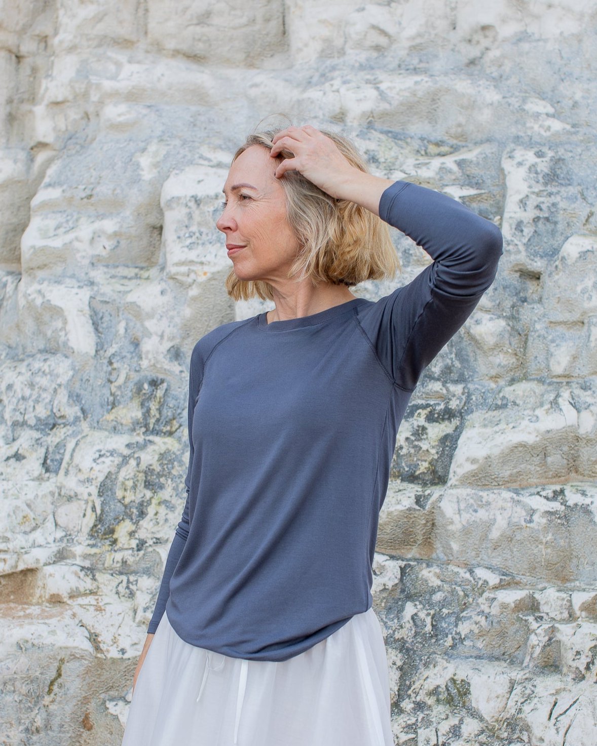 Chalk | Monica T-Shirt | Charcoal