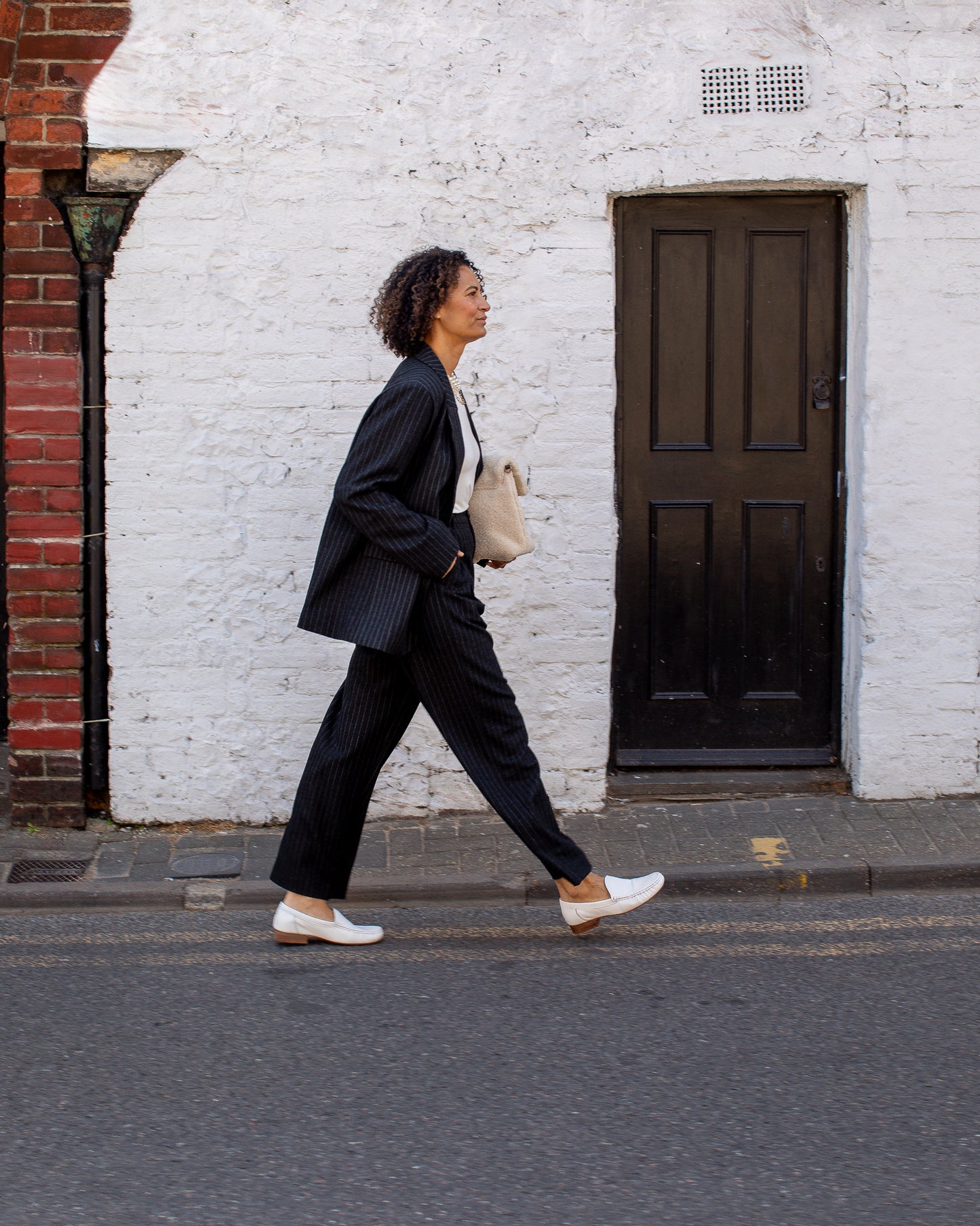 Chalk | Judith Trouser | Dark Charcoal Pinstripe