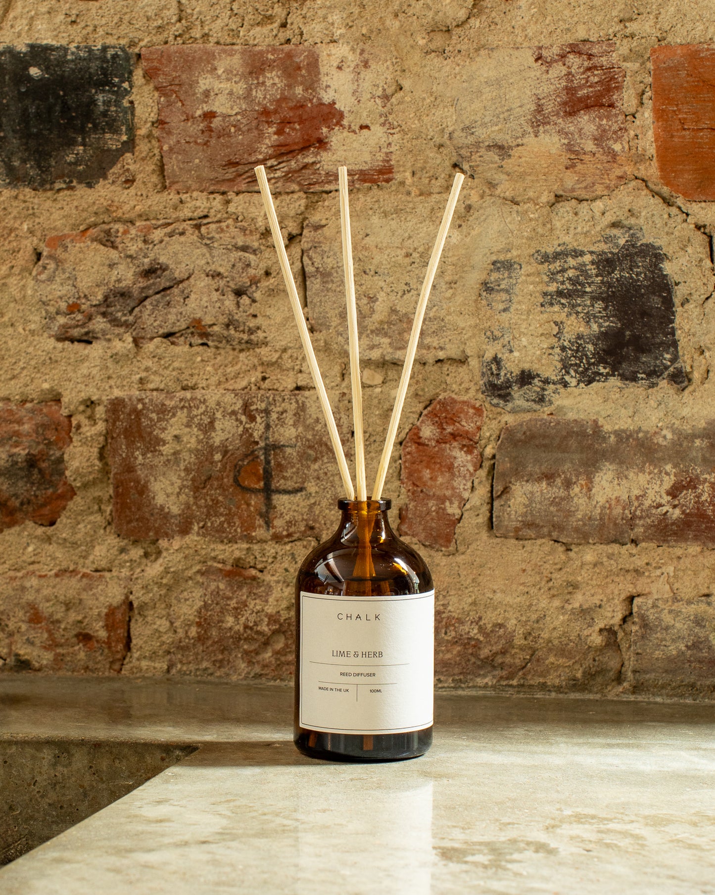 Chalk | Amber Glass Diffuser | Lime & Herb | 100ml