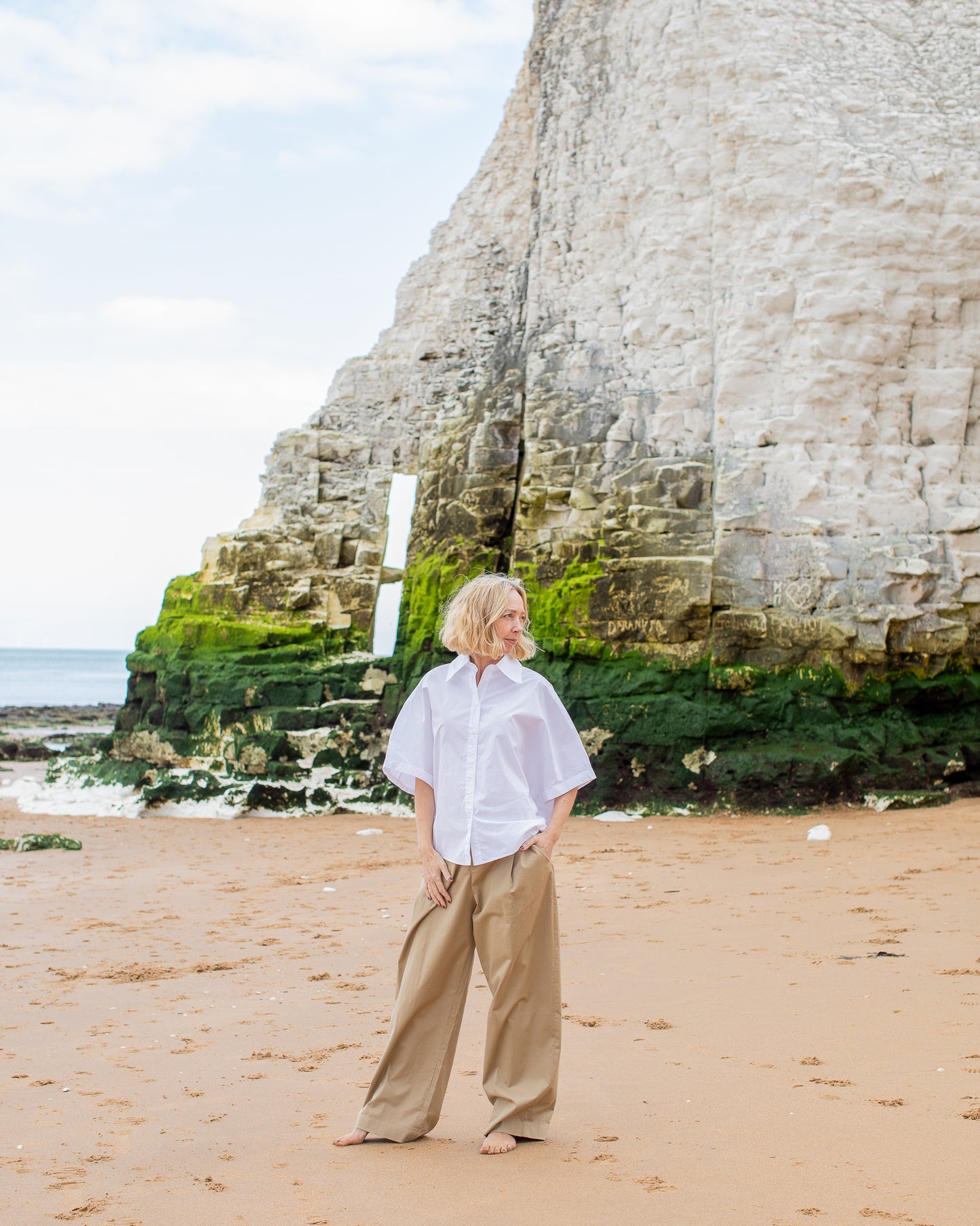 Chalk | Amelia Trouser | Dark Beige