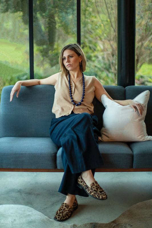 Chalk | Enamel Ball Earring | Navy