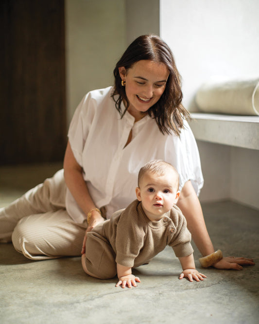 Chalk | Palmer Stripe Trouser | Beige/Ecru