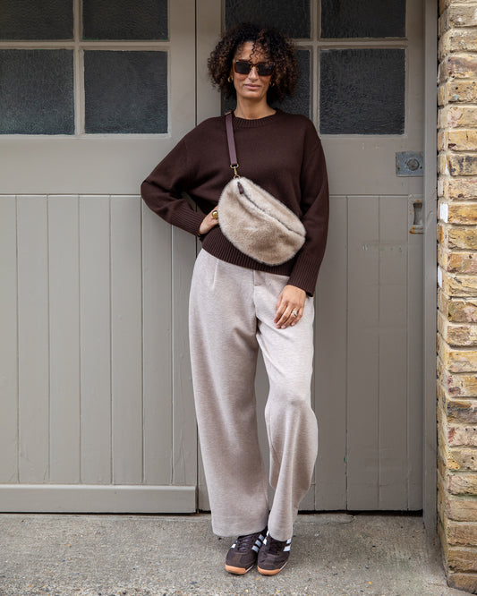 Chalk | Fulham Sling Bag | Faux Fur