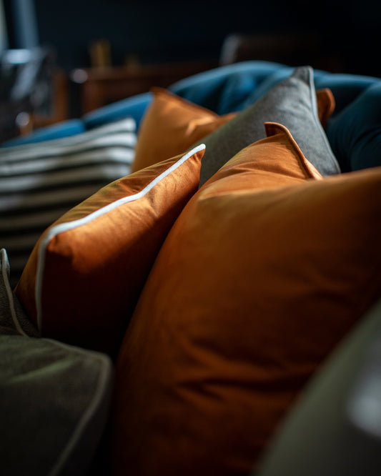 Chalk | Bertie Cushion | Burnt Orange/Oatmilk