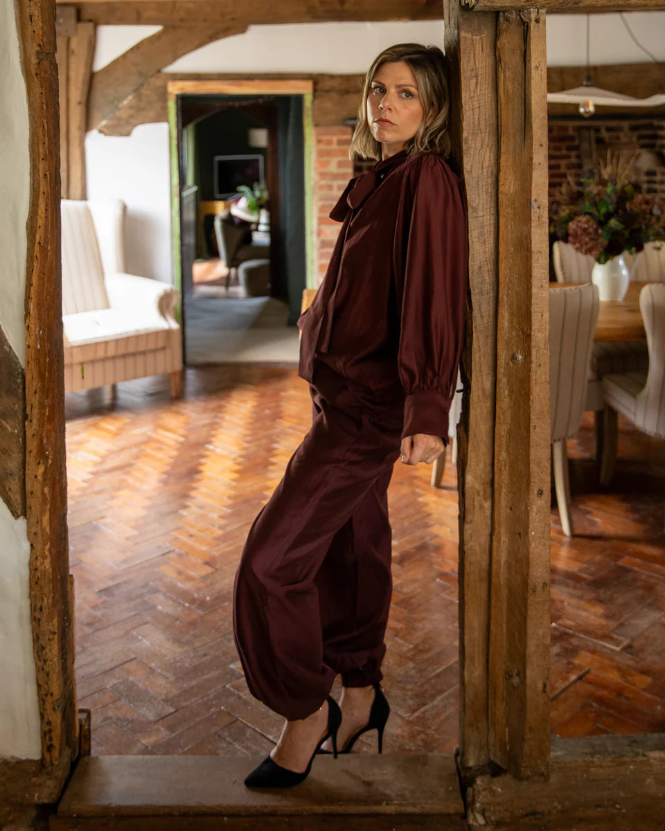 Chalk | Frances Shirt | Burgundy