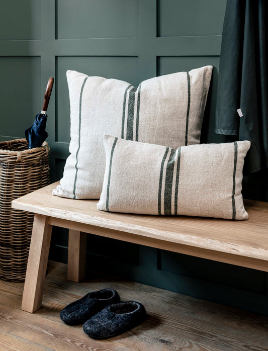 Windrush Stripe Cushion 30 x 50 Forest Green